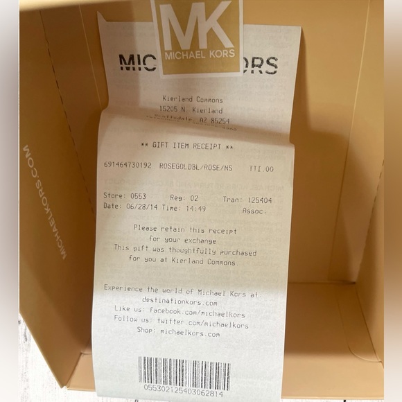 Michael Kors Dylan MK5412 Rose Gold Baguette Bezel Stainless Steel Women’s Watch - Picture 12 of 12